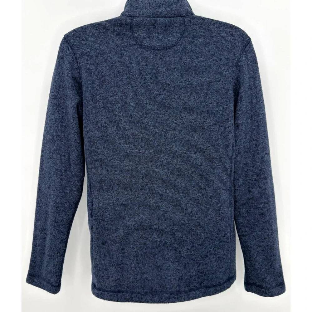 Woolrich Sweater Fleece Mens M Navy Blue 1/4 Zip Pullover Chest Pocket